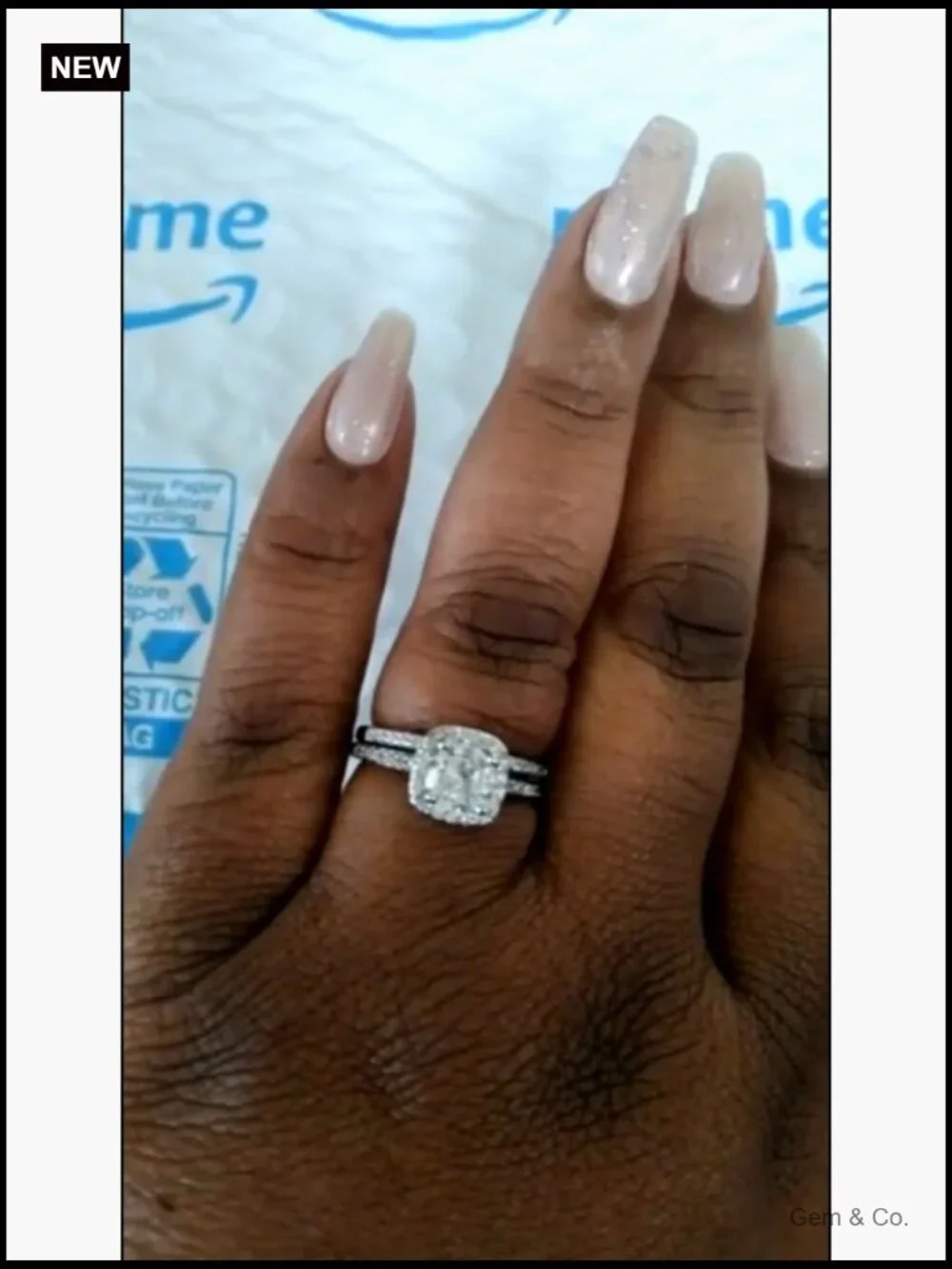 1.5 Carat Cubic Zircon Engagement Wedding Bridal Ring Set Size 7